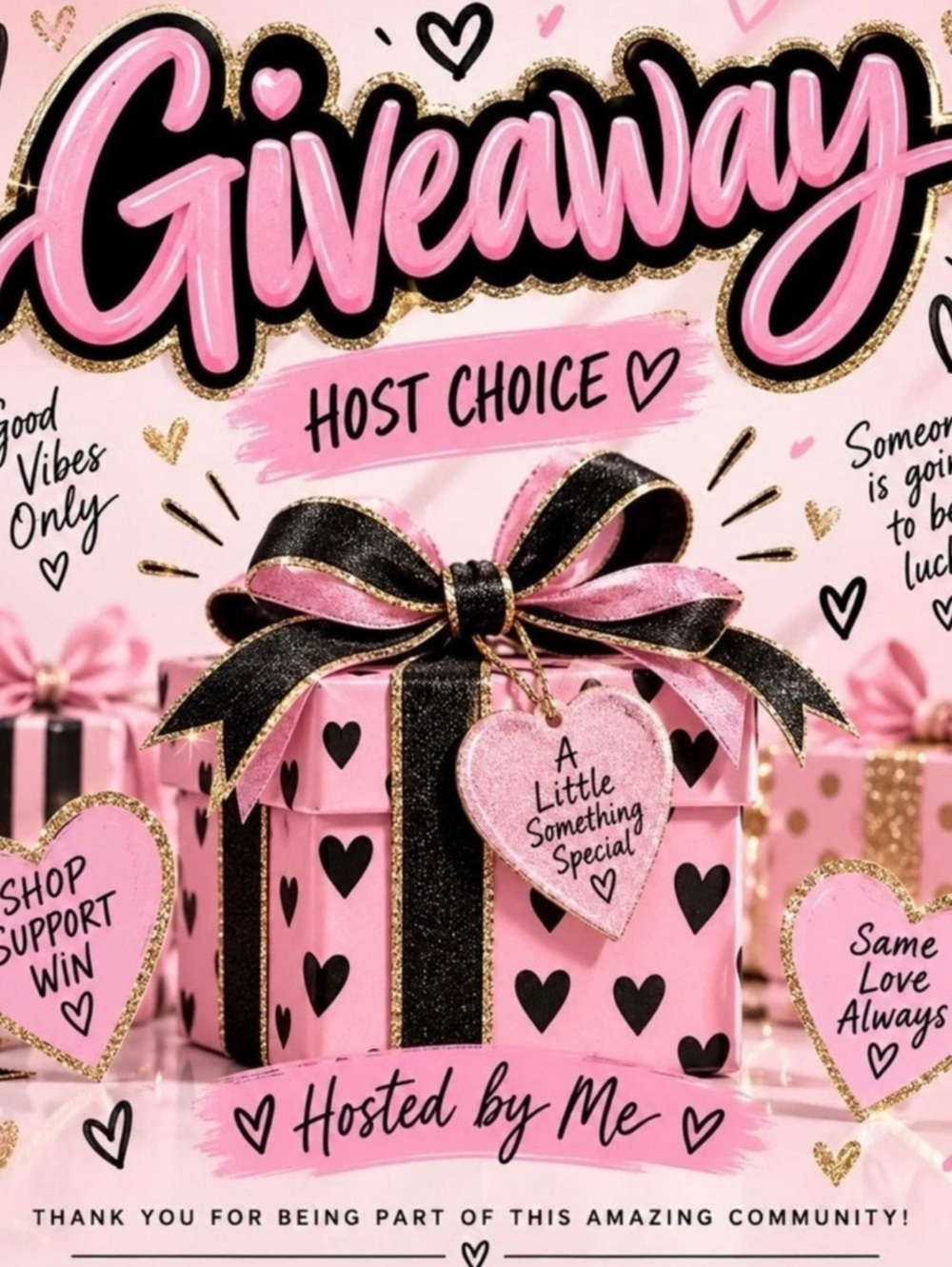 Pink Giveaway Graphic Decor